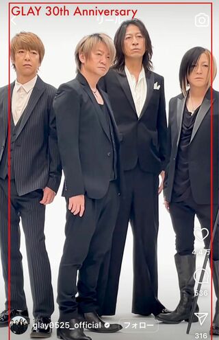 GLAYのインスタグラムストーリーより