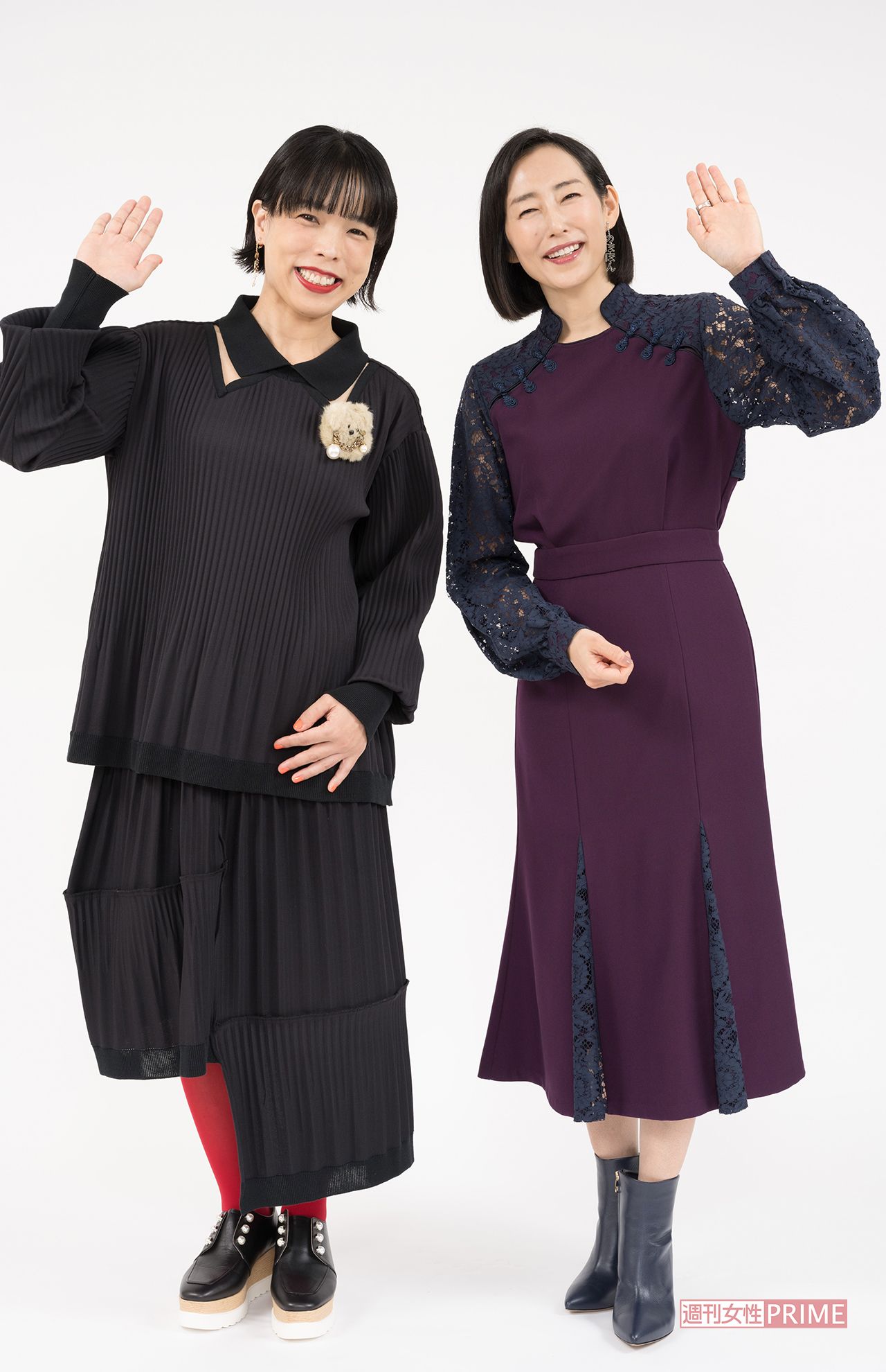 木村多江（右）と安藤玉恵（左）