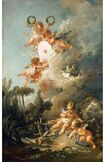 フランソワ・ブーシェ 《アモルの標的》 1758年。パリ、ルーヴル美術館 Photo (c) RMN-Grand Palais (musée du Louvre) / Gérard Blot / distributed by AMF-DNPartcom