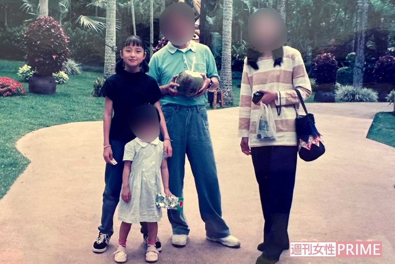 小学6年生の篠田麻里子。今でも家族仲はとてもいいという（親族提供）