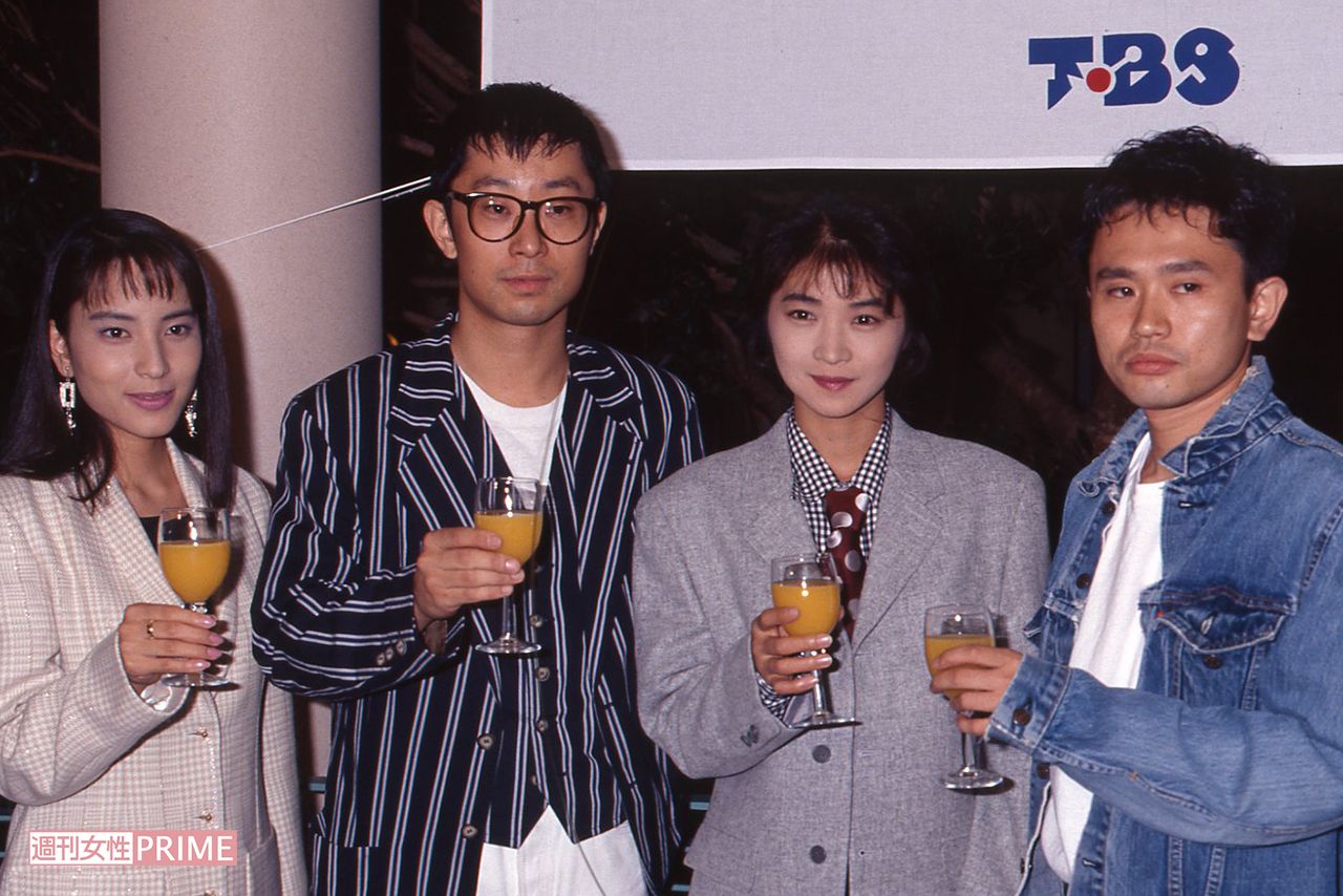 『十年愛』制作発表に参加する田中美佐子（1992年9月）