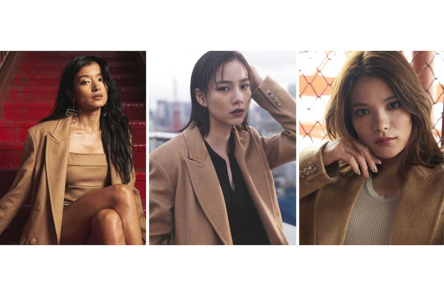 左からローラ、のん、阿部詩（MaxMara公式サイトより）