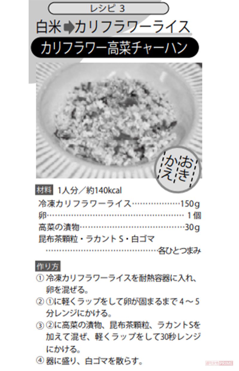 カリフラワー高菜チャーハン　レシピ