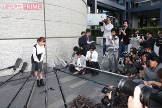 '14年10月、謝罪会見を行った矢口真里