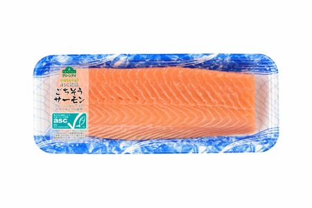 イオントップバリュグリーンアイASC認証ノルウェー産生アトランティックサーモン100g598円～