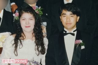 90年ごろの佳代さんと敏勝さんが結婚したときの記念写真