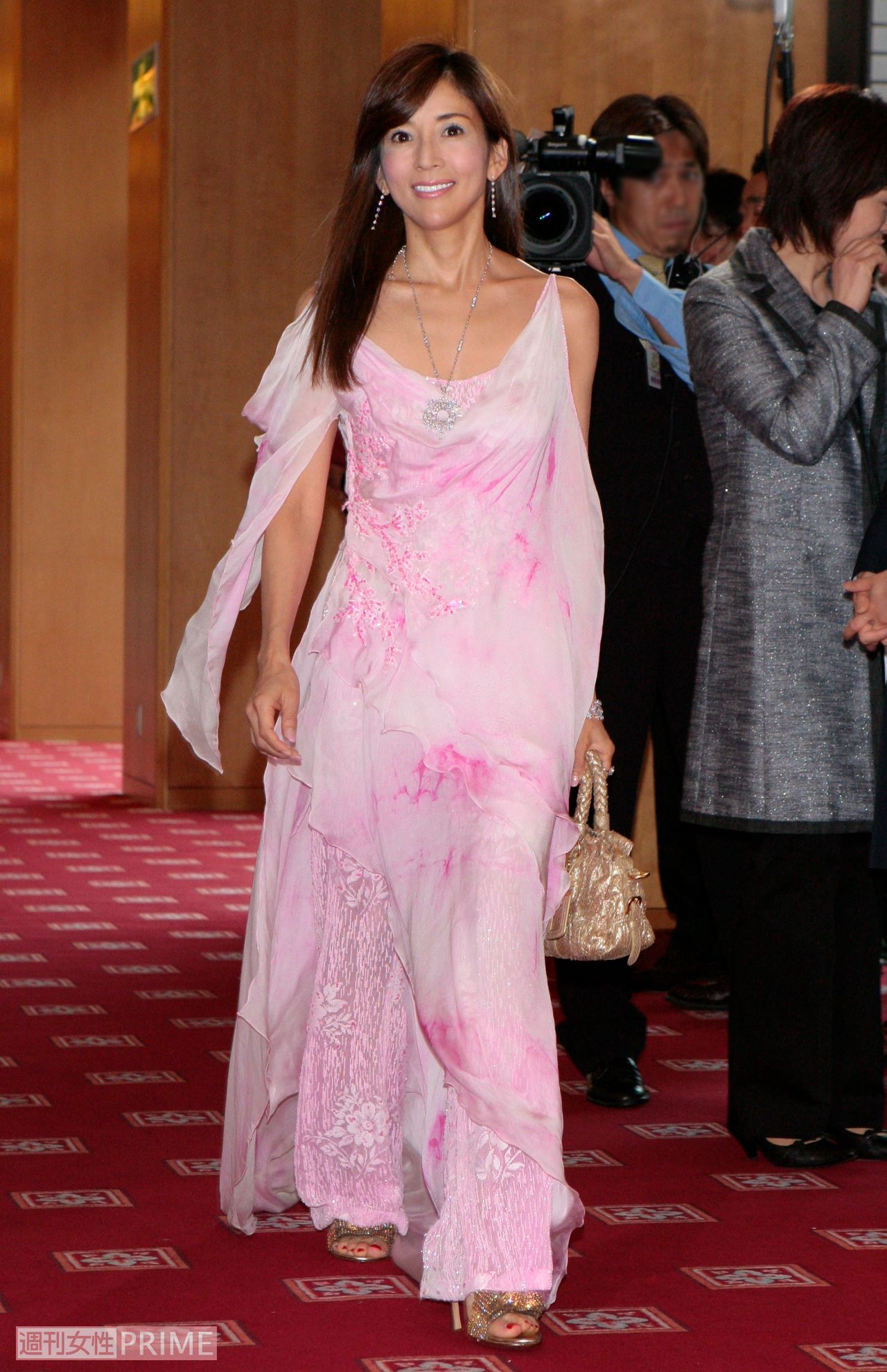 ピンクのドレスを上品に着こなしていた川島なお美さん（'07年、陣内智則・藤原紀香結婚披露宴）