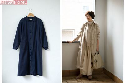「薄手素材の長め丈」で体型カバーしながら女らしさを