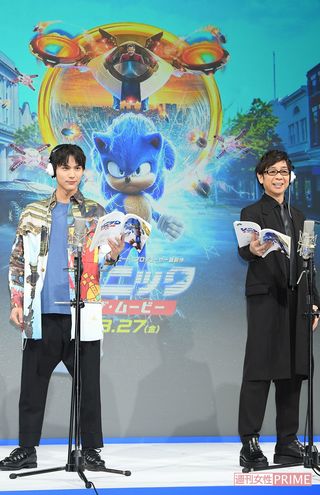 大先輩、山寺宏一と映画「ソニック・ザ・ムービー」公開アフレコに挑む中川大志　撮影／高梨俊浩