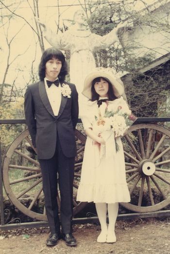 1972年、軽井沢聖パウロ教会での結婚式にて
