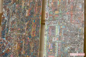 強迫性神経障害を発症している時期に描いた作品（左）は、正常時の作品（右）と比べて暗い色が多い傾向にある