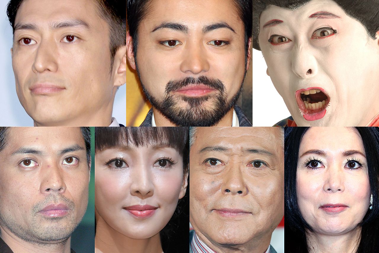 （左上から時計回りに）伊勢谷友介、山田孝之、コウメ太夫、竹内まりや、小倉智昭、神田うの、久保田利伸