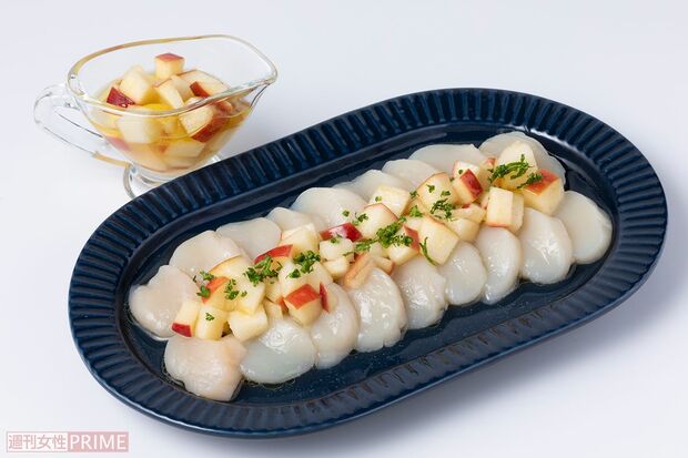 りんごドレッシングがけカルパッチョ　撮影／矢島泰輔
