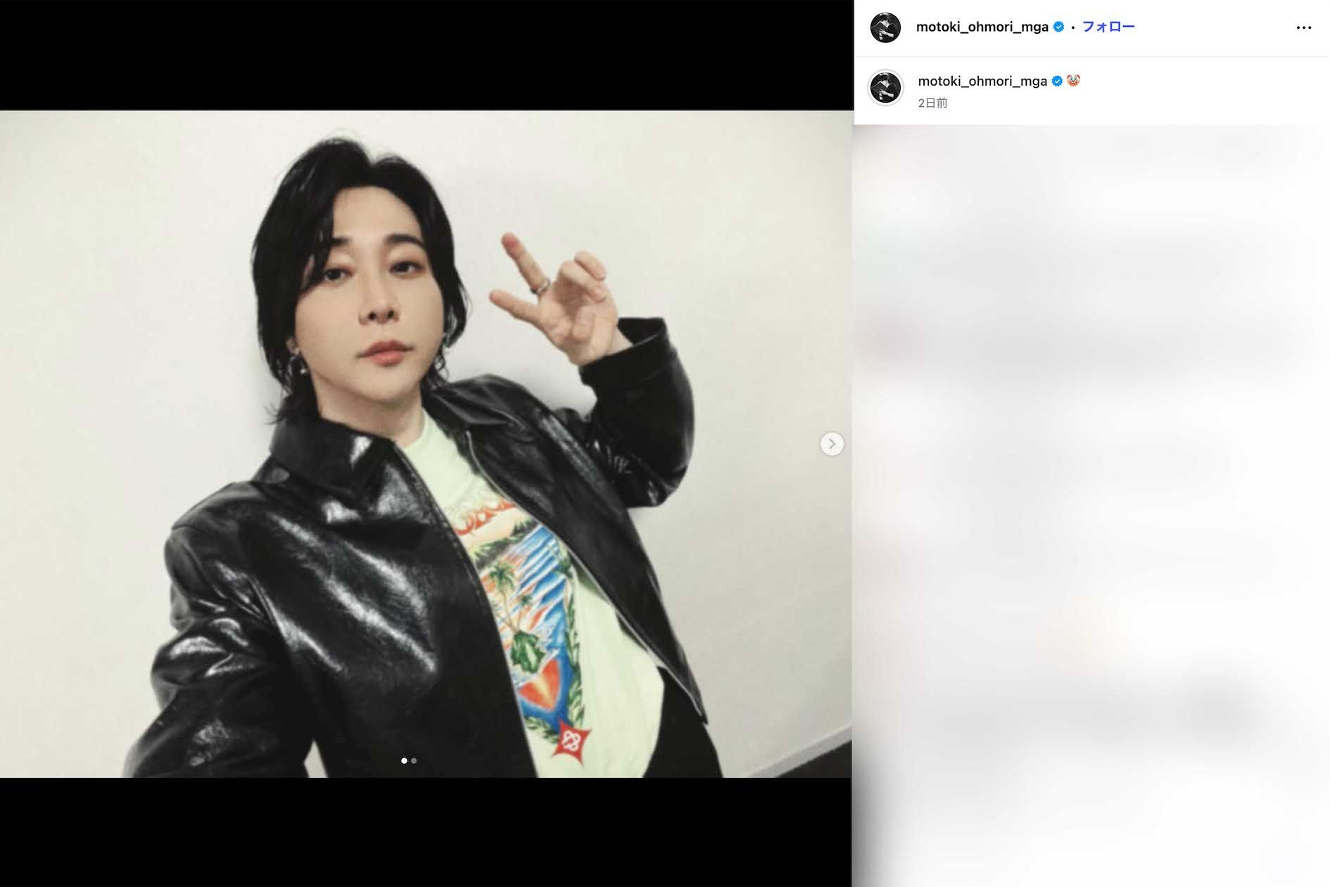 2026年5月8日、『ミュージックステーション』に出演したMrs.GREENAPPLEの大森元貴（本人のインスタグラムより）