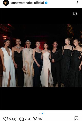 フランスの高級ジュエリーブランド『ショーメ』パーティに参加した杏（本人のインスタグラムより）