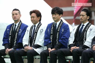 '19年3月、東京オリンピック関連のイベントに出席したTOKIOの4人