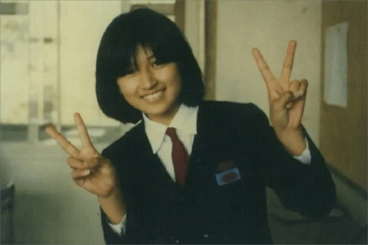 学生時代。16歳でアイドル歌手としてデビューした