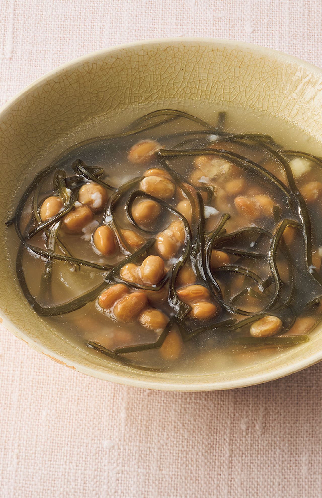 昆布と納豆の塩麹スープ