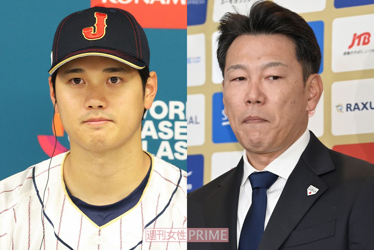 大谷翔平投手、井端弘和監督