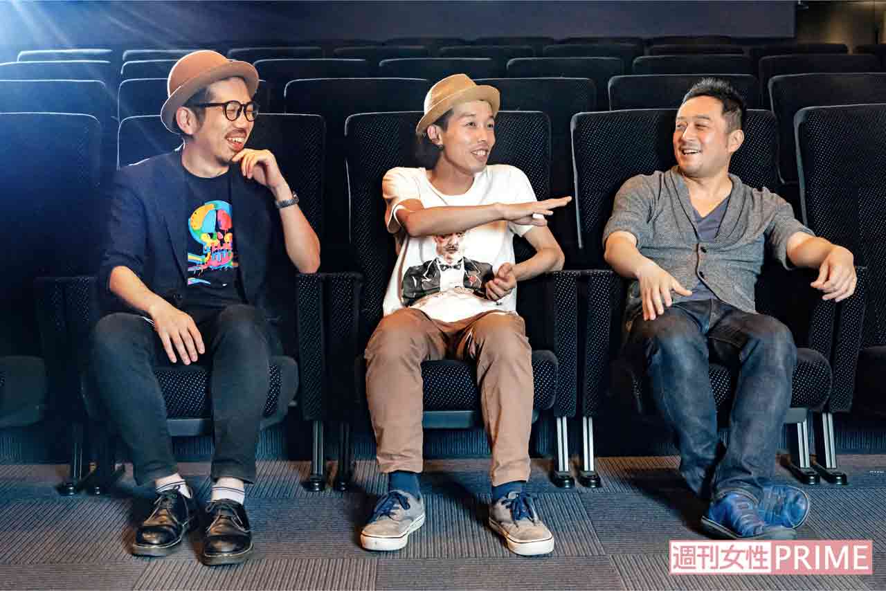 最新作で共同監督を務めた3人。左から浅沼直也、上田慎一郎、中泉裕矢　撮影／佐藤靖彦