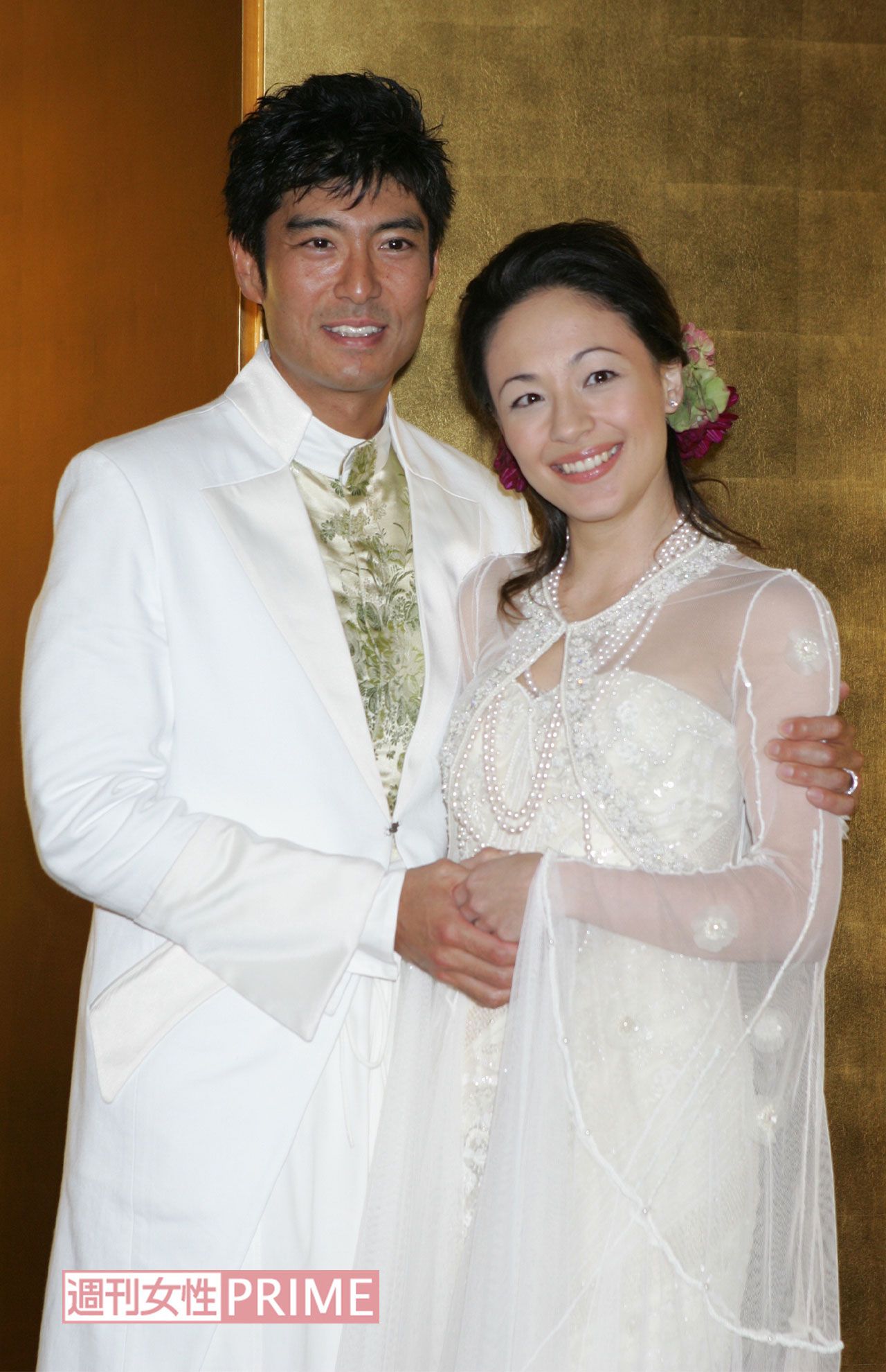 高嶋政宏とシルビア・グラブの結婚披露宴にて（'05年）