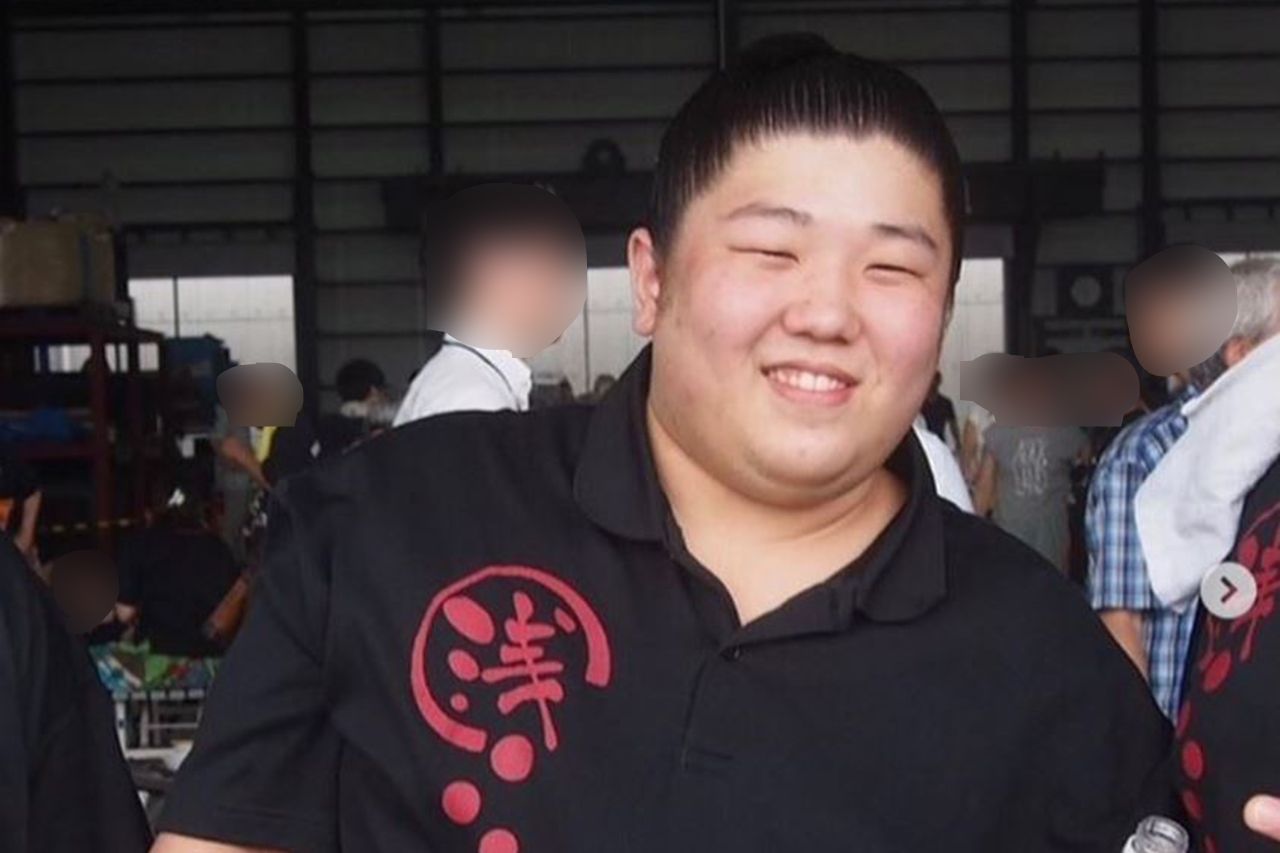 三浦公大容疑者（相撲部屋インスタグラム、画像は一部加工）