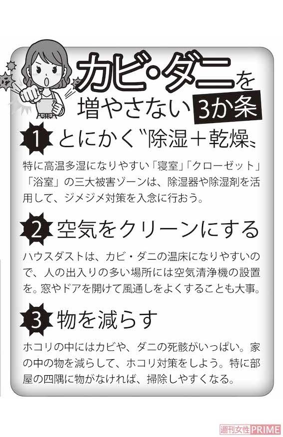 カビ・ダニを増やさない3か条