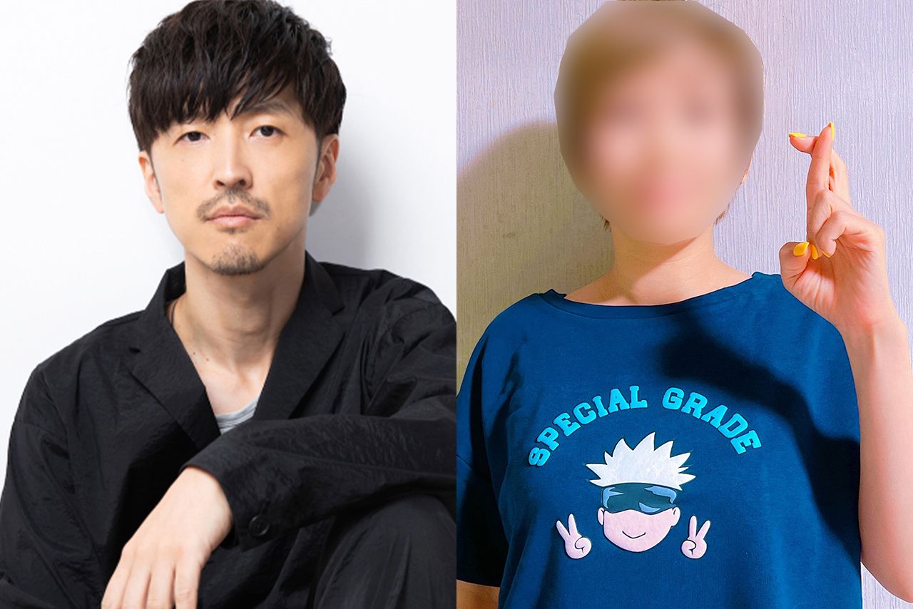 櫻井孝宏とAさん（左は事務所公式HP、右は本人Twitterより）