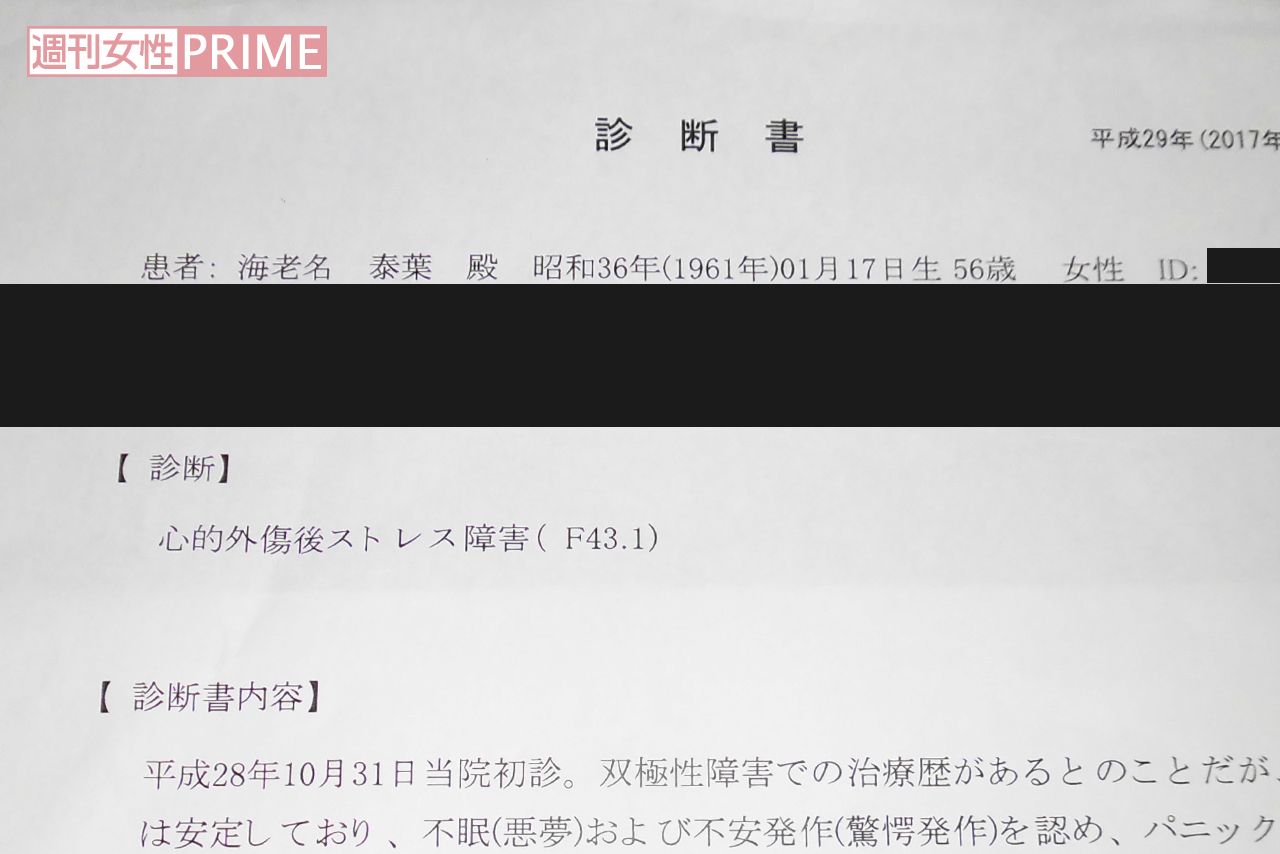 診断書には“心的外傷後ストレス障害”と明記されていた