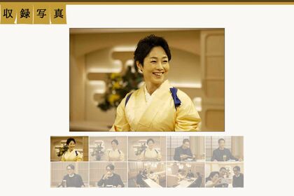 大ファンだったという堤真一がゲスト出演する2025年1月5日放送回の収録で笑顔が眩しいMCの有働（『有働由美子のおしゃべり小料理ゆみこ』公式サイトより）