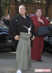 奉納土俵入りを行うため、明治神宮に到着した直後の稀勢の里。「こんな濃い1週間は入門15年で初めて」 撮影/渡邉智裕