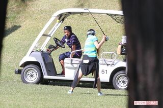 2012年、ゴルフを楽しんだ森田剛とmisono