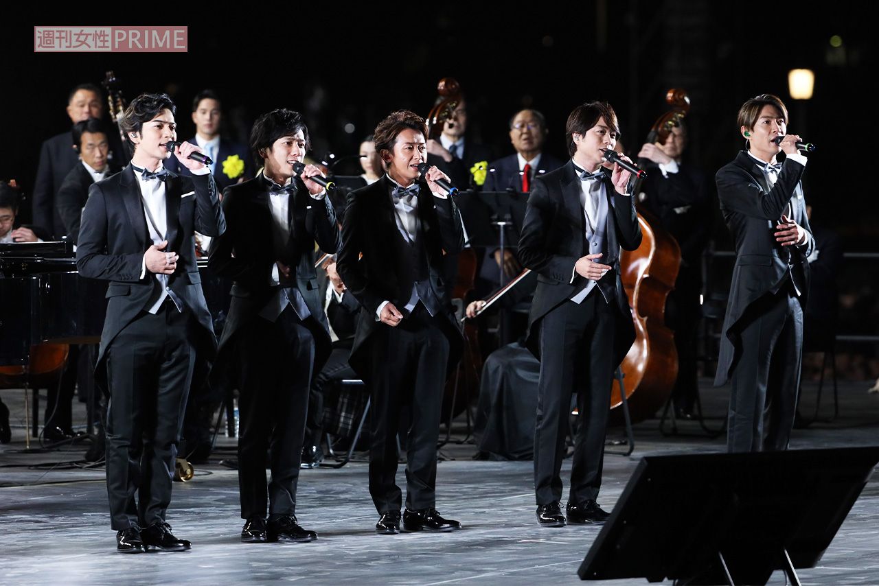 '19年に行われた『国民祭典』で奉祝曲を歌唱した嵐。前日には入念なリハーサルを行った