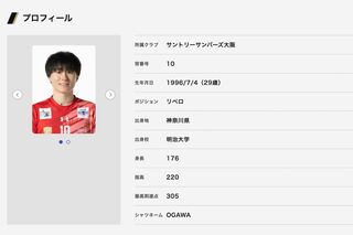 Cocomiとの真剣交際が報じられた小川智大（『J SPORTS』公式サイトより）