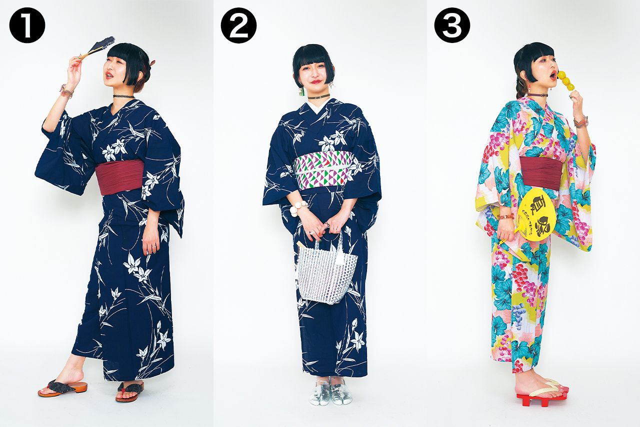 1週間浴衣着まわしコーデ【1~3日目】