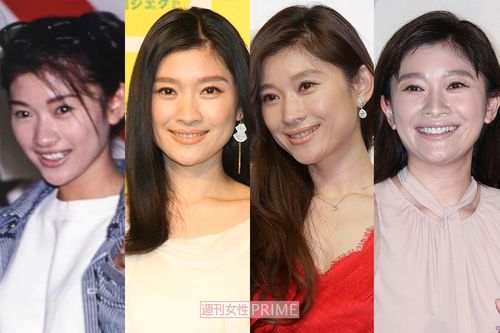 篠原涼子（左から'94年・21歳、'09年・36歳、'14年・41歳、'19年・46歳）