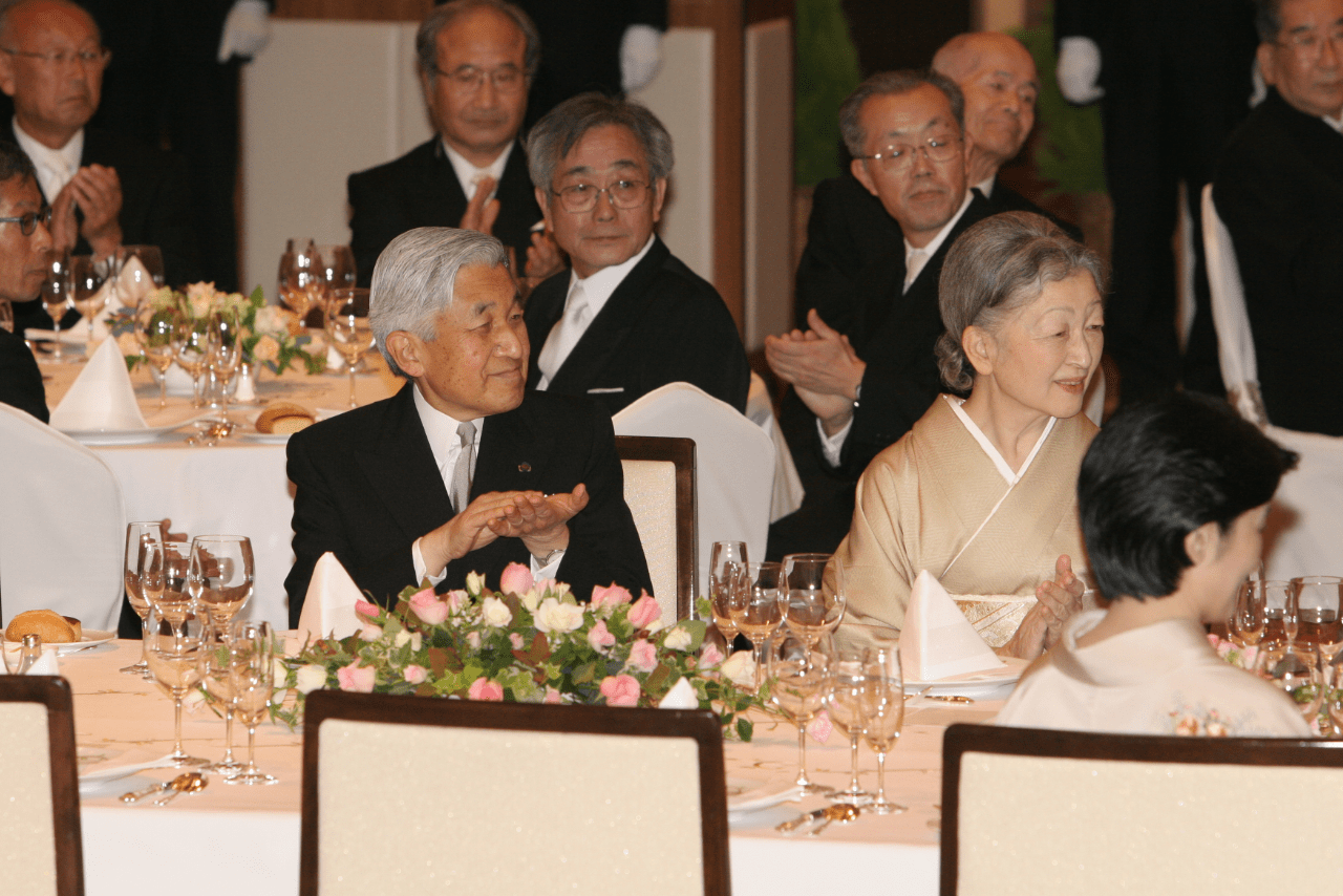 天皇皇后両陛下、黒田清子さん披露宴にて