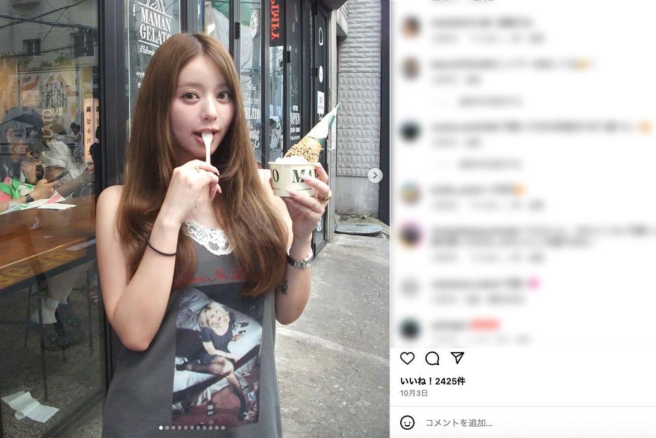 髙橋藍選手との交際が報じられたインフルエンサーのuka.（公式インスタグラムより）