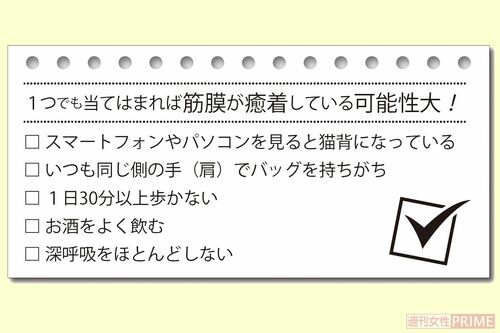 筋膜癒着チェックリスト