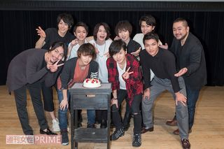 '16年　舞台『弱虫ペダル IRREGULAR〜2つの頂上から』イベントに出席した廣瀬智紀（上段左）