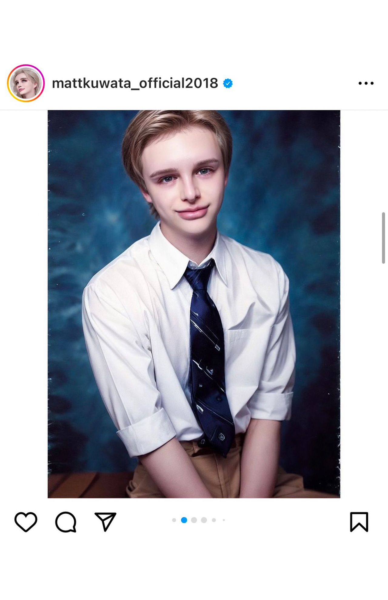 『AIイヤーブック』でMattは学園のプリンス風に変身（公式インスタグラムより）