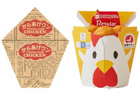 初代（写真左）と現在のからあげクン