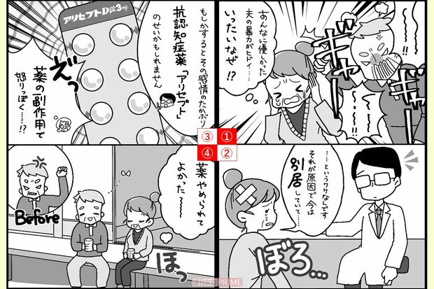 怒りっぽくなるのは抗認知症の副作用！　漫画／青井亜衣