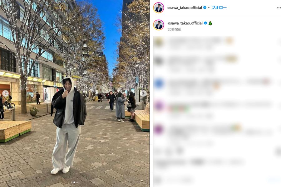 パーカーショットを披露した大沢たかお（本人インスタグラムより）