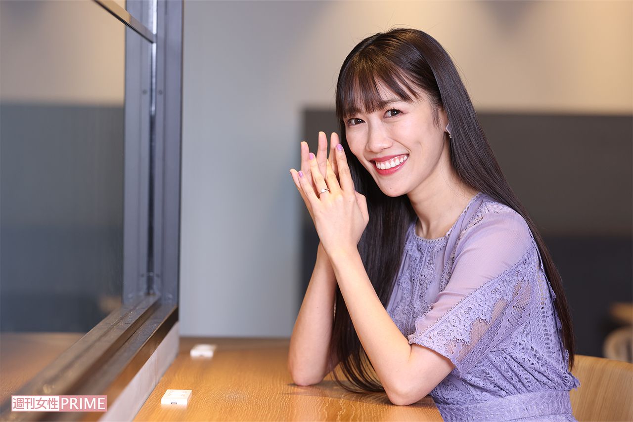 結婚発表直後の高城れに（11月6日撮影）