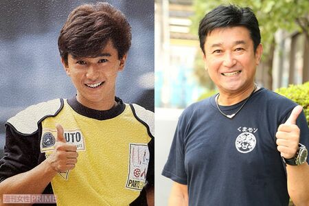 '82年当時（左）と、現在の新田。八代亜紀がパーソナリティーのラジオ日本『ムーンラウンジ846』に出演中