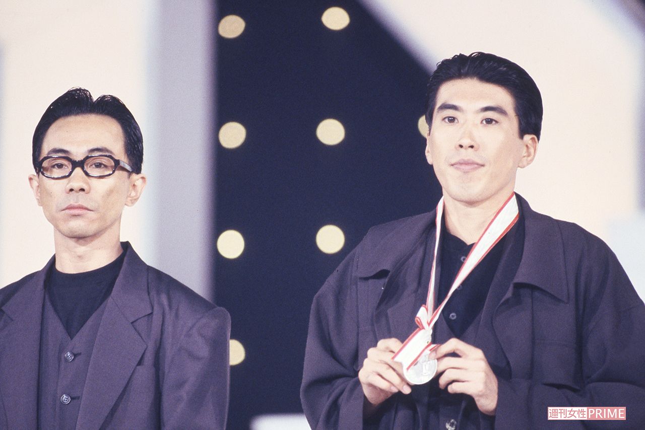 第22回『日本歌謡大賞』で大賞に輝いたとんねるず（'91年撮影）写真／週刊女性写真班