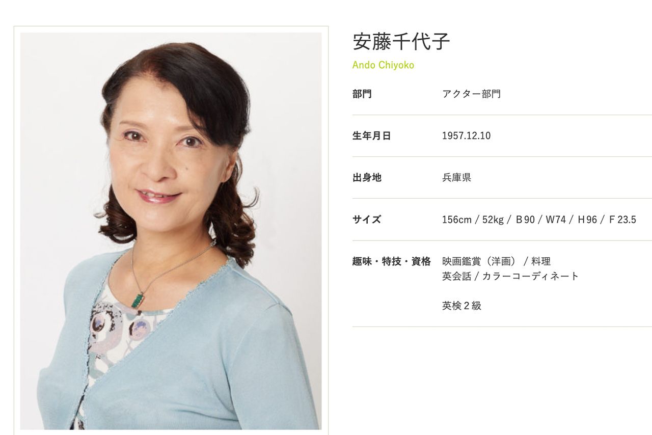 安藤千代子（公式サイトより）