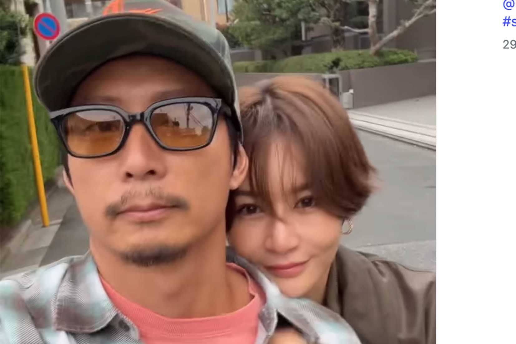 元EXILEの黒木啓司と宮崎麗果氏（宮崎氏のインスタグラムより）