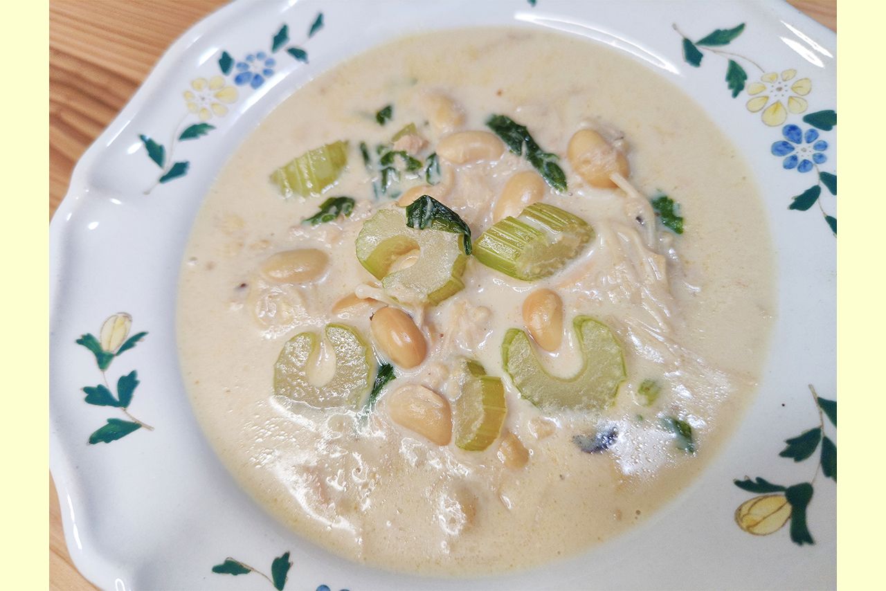 【免疫力UP】ツナとセロリの濃厚豆乳スープ